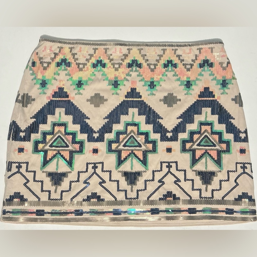Express Pull On Multi Colored Sequin Aztec Tribal… - image 1